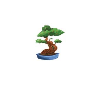 Bonsai fa minta fekete pólón