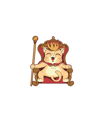 Cat King Macska király minta fehér pólón