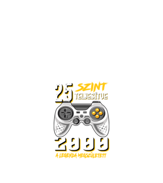 GAMER szint teljesítve 25. 2000 minta fekete pólón