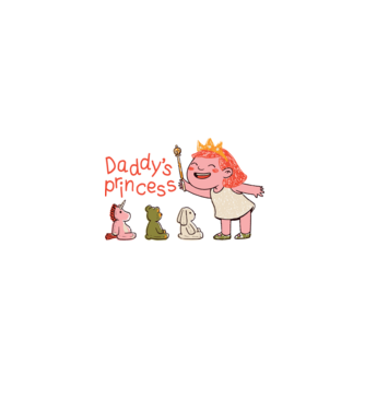Daddy's Princess - Apa kicsi hercegnője minta fekete pólón
