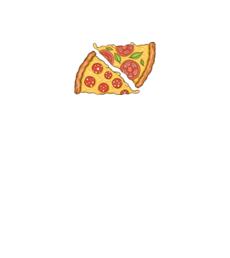 Pizza szeletek minta fekete pólón
