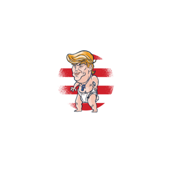 Trump Baby vicces póló minta farmerkék pólón