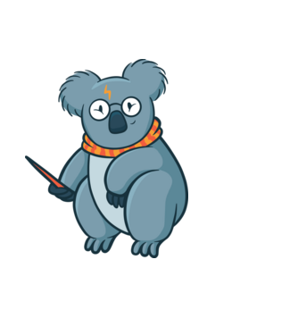 Koala potter minta fekete pólón