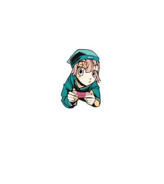 Anime Gamer Lány minta türkiz pólón