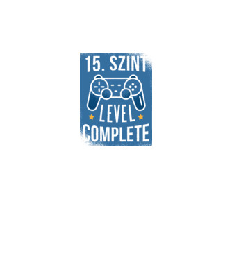 15. szint level completed minta fekete pólón