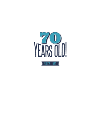 70 years old awesome since 1950 minta királykék pólón
