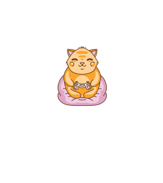 Kawaii Gamer Cica minta farmerkék pólón
