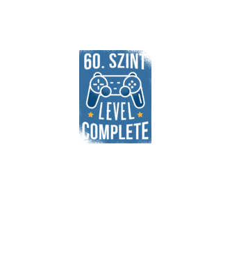 60. szint level completed minta fekete pólón