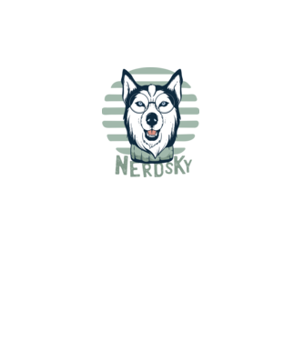 Nerdsky Husky minta fekete pólón