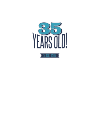 35 years old awesome since 1985 minta türkiz pólón