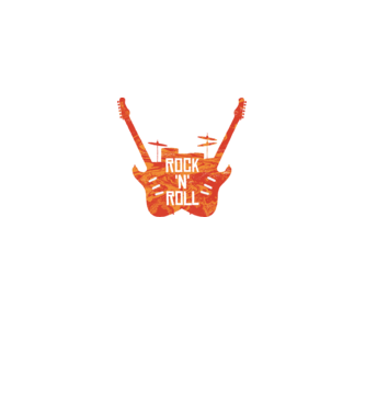 Rock N Roll Gitár minta fekete pólón