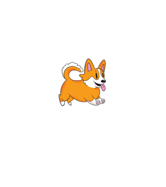 Corgi Apa minta fekete pólón