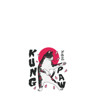 Karate Macska minta fehér pólón