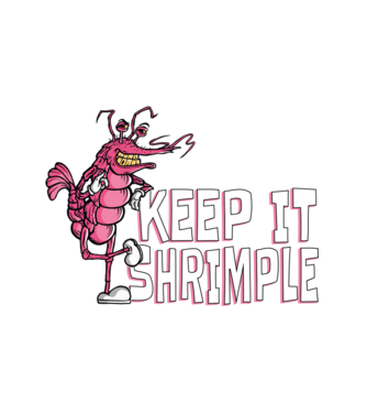 Keep It Shrimple minta fehér pólón