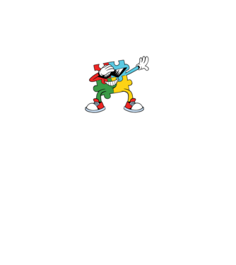 Autista DAB Puzzle minta fekete pólón