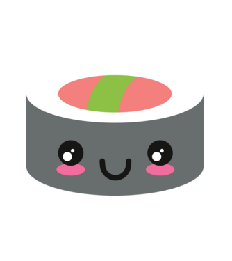 Sushi minta fehér pólón