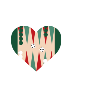 Backgammon minta világoskék pólón
