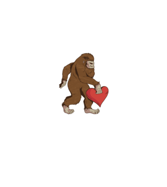 Bigfoot Jeti szívvel minta fehér pólón