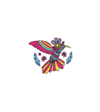 Mandala Kolibri minta fekete pólón