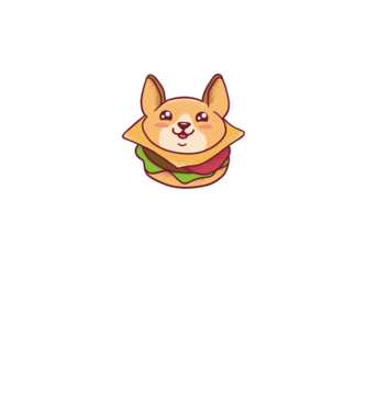 Corgi Burger minta fekete pólón
