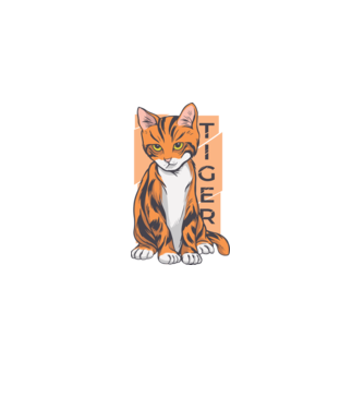 Tigris Cica minta fekete pólón