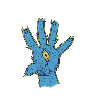 Illuminati Trippy Hand minta fehér pólón