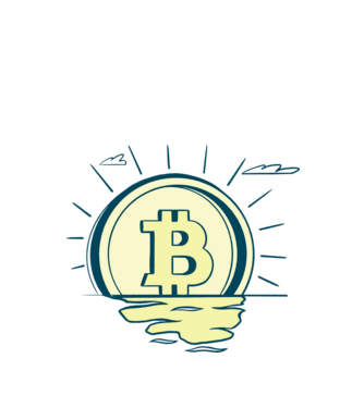Bitcoin sunrise minta türkiz pólón