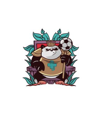 Panda király minta fehér pólón