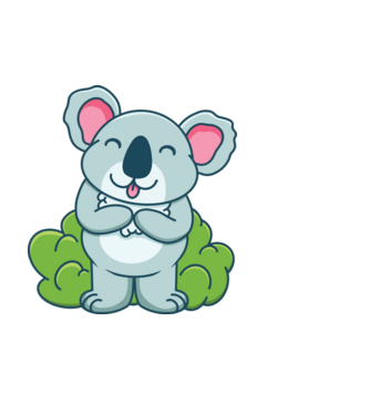 Cuki koala minta fehér pólón