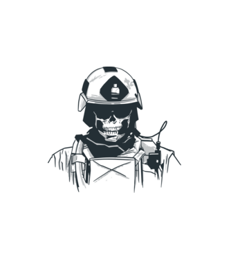 Special Force Skull minta fehér pólón