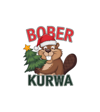 Bober Kurwa Karácsony - Vicces Meme póló minta homokszín pólón