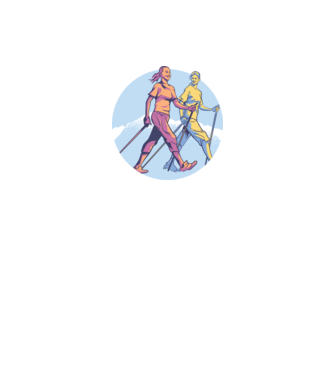 Nordic Walking minta fehér/royal pólón
