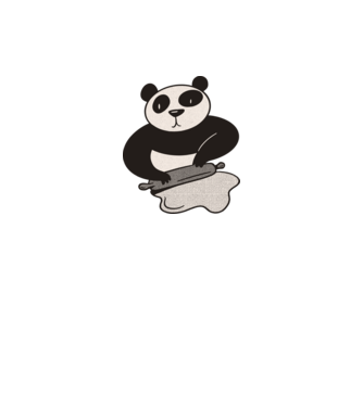Tészta gyúró panda minta szürke/fekete pólón
