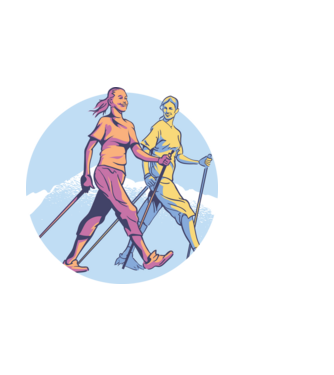 Nordic Walking minta világoskék pólón
