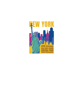 New York minta fekete pólón