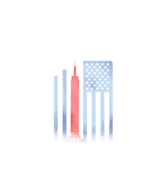 Usa Empire State Building minta fehér pólón