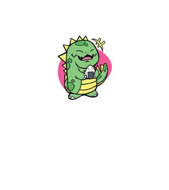 Onigiri Trex minta szürke pólón