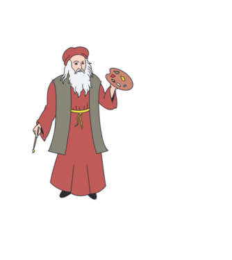 Leonardo Da Vinci minta fekete pólón