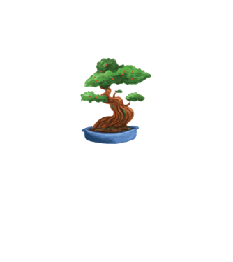 Bonsai fa minta fekete pólón