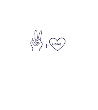 Peace + Love minta fehér pólón