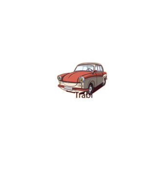 Trabant minta fehér pólón