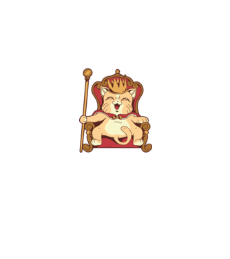 Cat King Macska király minta szürke pólón