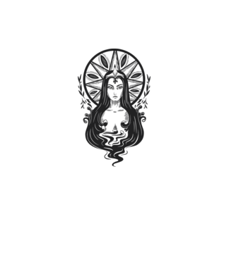 Dark Art Nouveau minta fehér pólón
