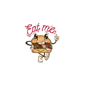 Eat me hamburger minta fehér pólón