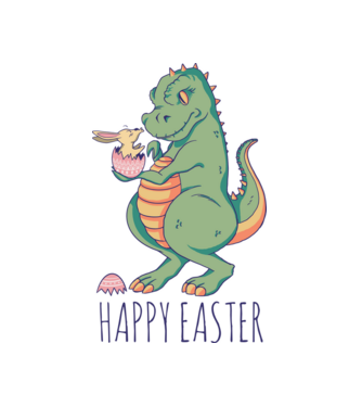 Dino Rabbit Easter Kiss minta fehér pólón