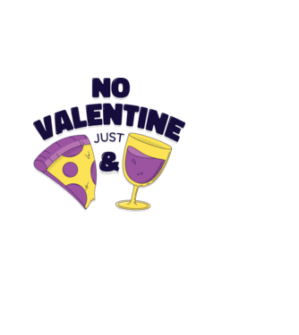 No valentine just pizza and wine minta világoskék pólón