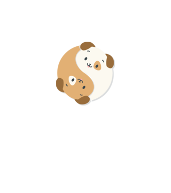 Yin Yang Kutyás minta fehér pólón