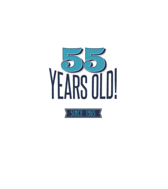 55 years old awesome since 1965 minta világoskék pólón