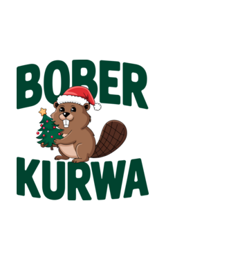 Bober Kurwa Karácsony - Vicces meme póló minta fekete pólón