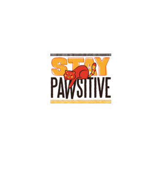 Stay Pawsitive minta fehér pólón